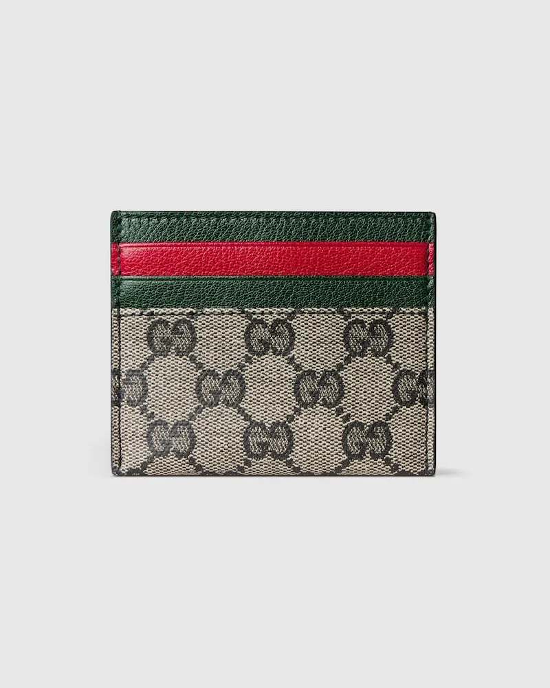 Gucci Kartenetui mit Web Kartenfächern Blau