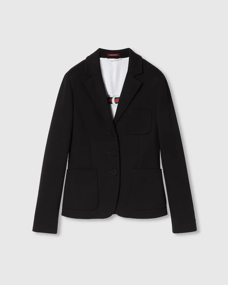 Gucci Blazer aus Baumwolljersey, Größe Schwarz