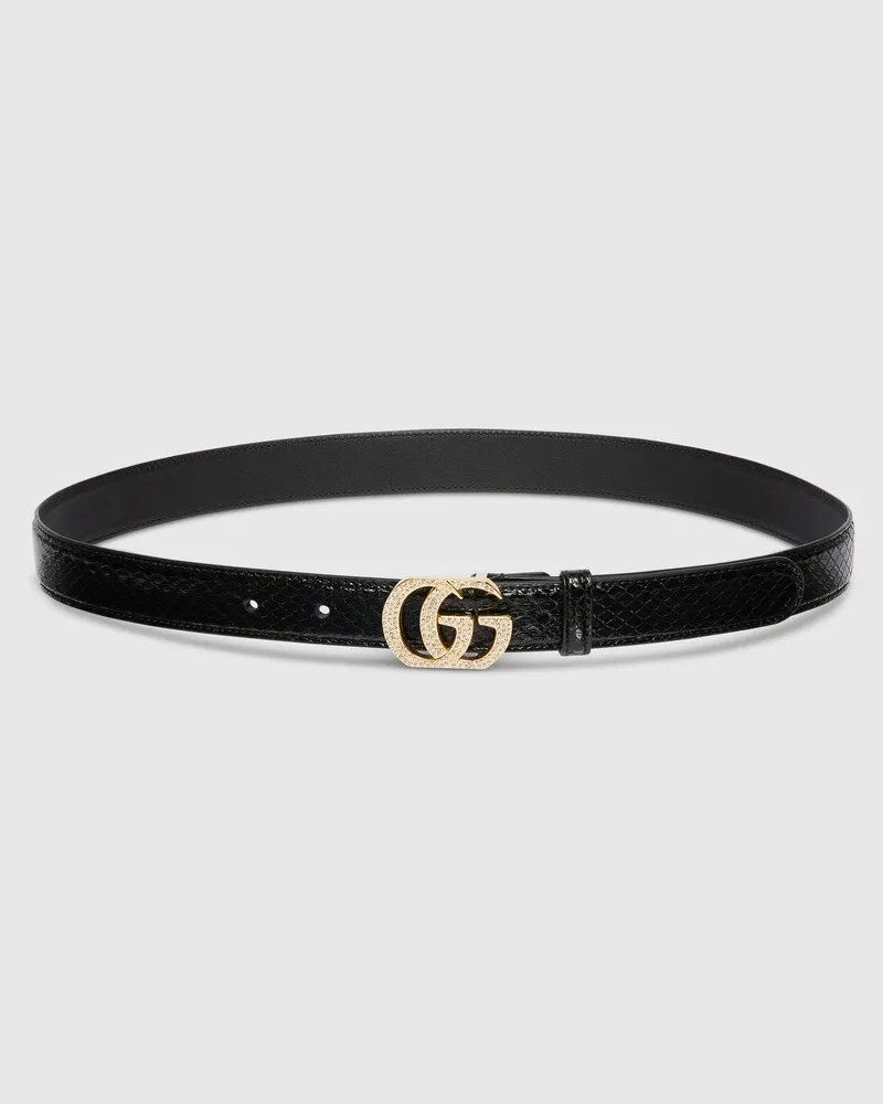 Gucci Belt With Double G Buckle Schwarz