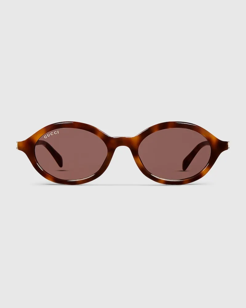 Gucci Sonnenbrille Mit Rundem Rahmen Beige