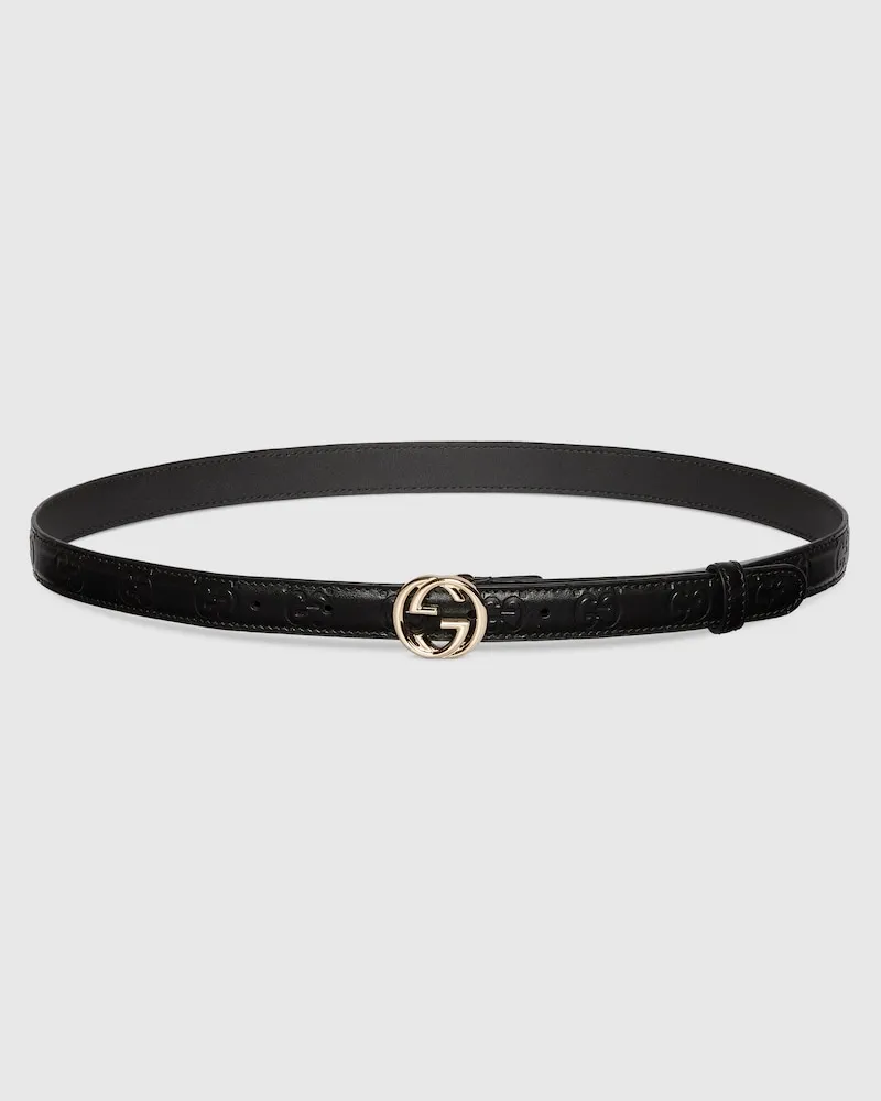 Gucci Gürtel Mit GG Schnalle, Größe 95 Schwarz