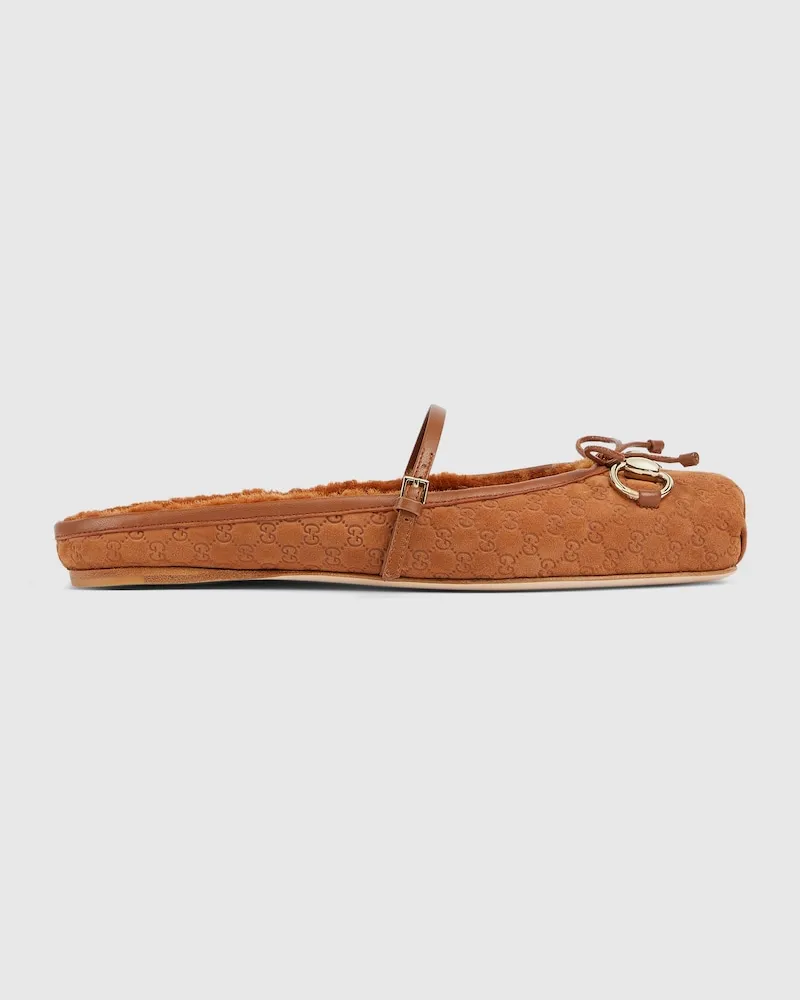 Gucci Horsebit Damen-Mules, Größe Braun