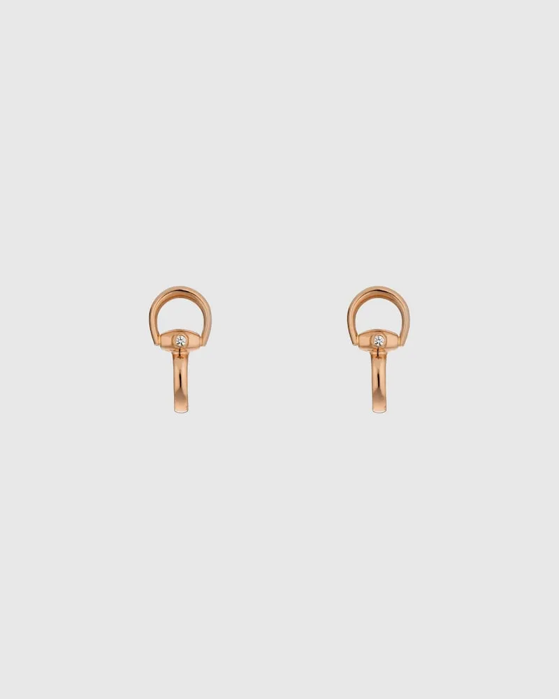 Gucci Horsebit Ohrstecker Diamanten 18k Gold Roségold