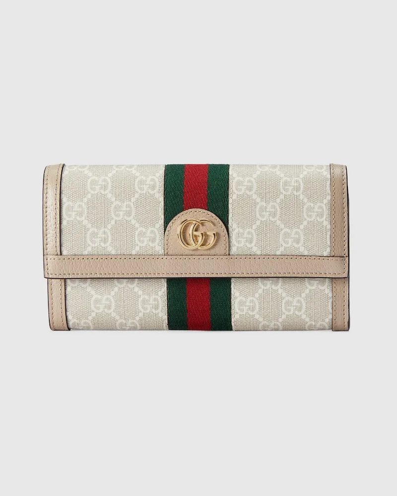 Gucci Ophidia Continental Brieftasche Mit GG Weiß