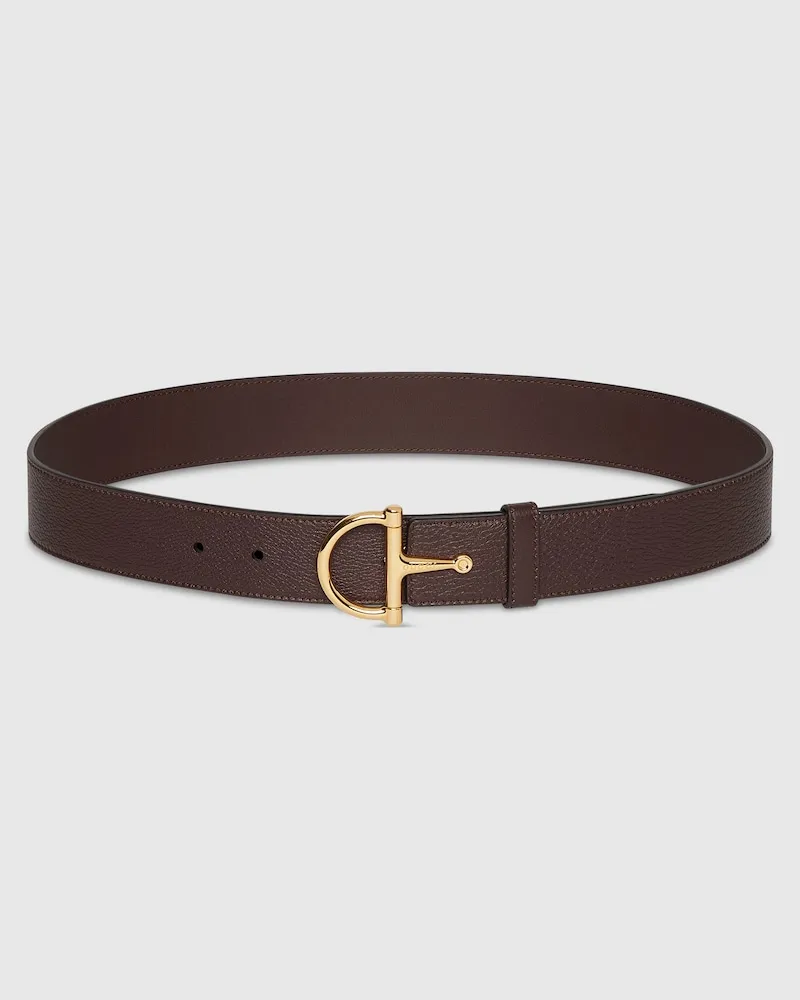 Gucci Gürtel Mit Halber Horsebit-Schnalle, Größe 95 Braun