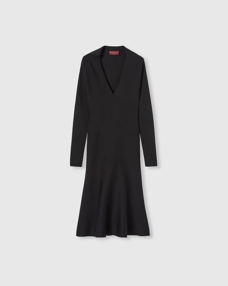 Gucci Kleid aus Extrafeiner Wolle, Größe Schwarz