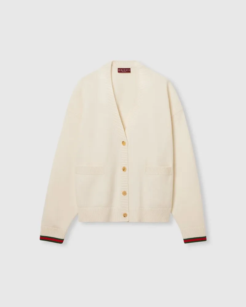 Gucci Cardigan aus Wolle Und Kaschmir, Größe Beige