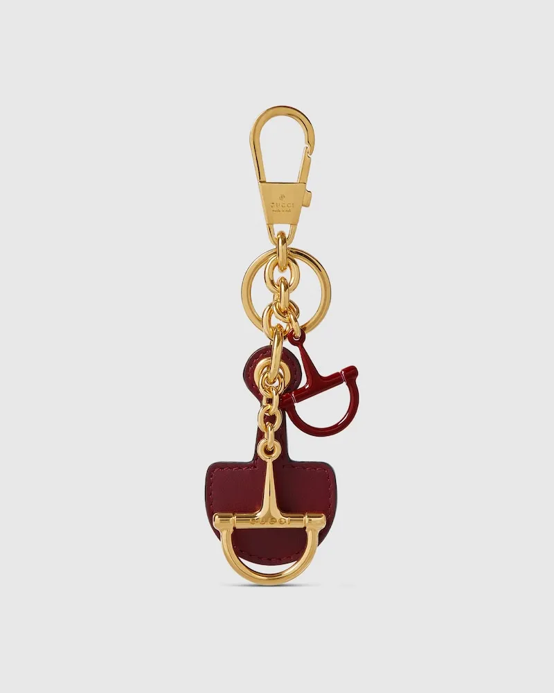 Gucci Schlüsselanhänger In Form Eines Halben Horsebits Bordeauxrot