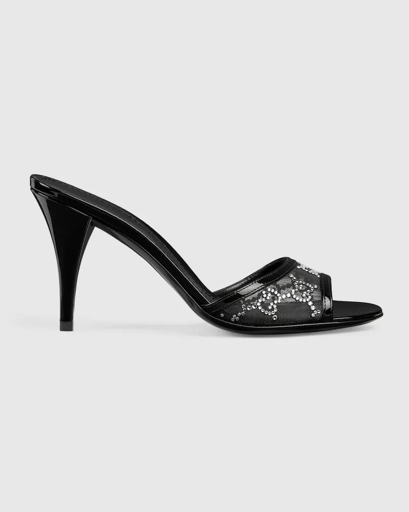 Gucci Damenpantolette Mit Kristallen, Größe Schwarz