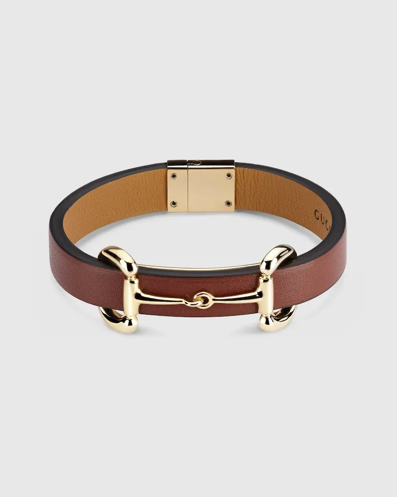 Gucci Lederarmband mit Horsebit, Größe Undefined