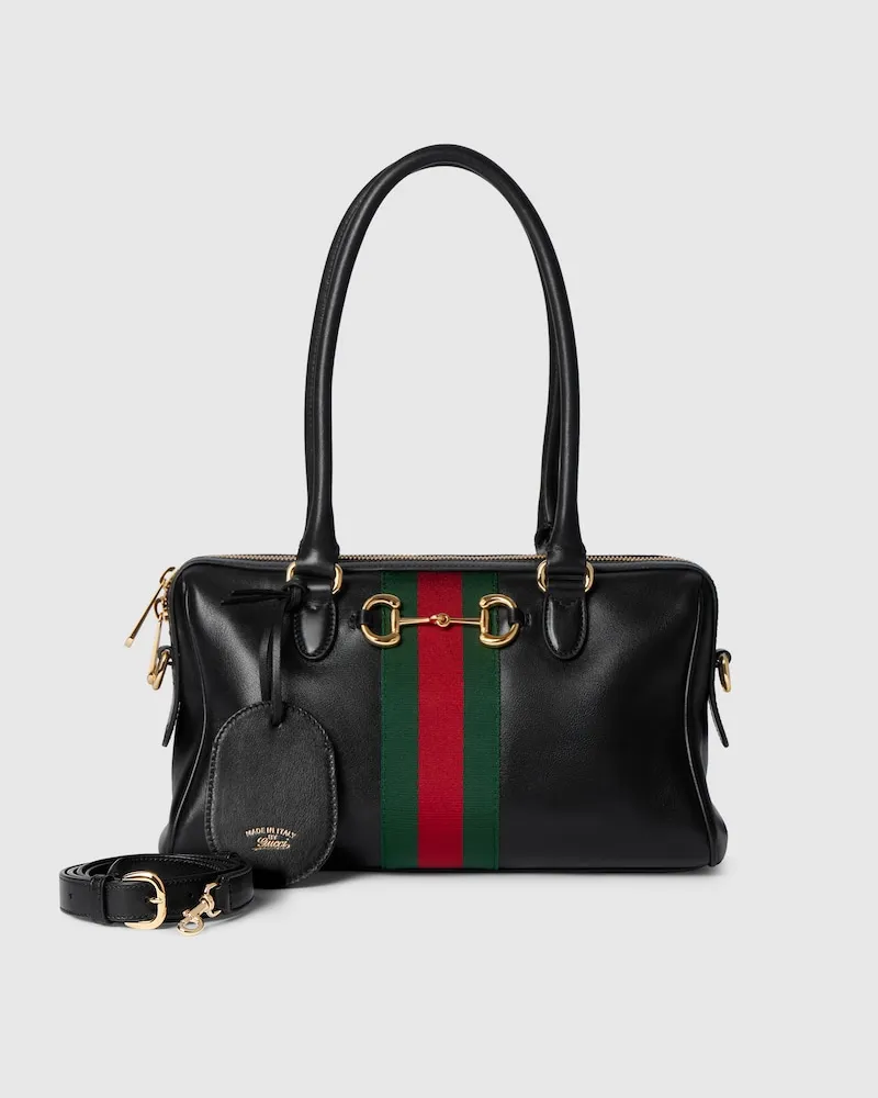 Gucci Mittelgroße Borsetto Boston Bag Schwarz
