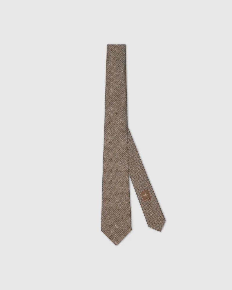 Gucci Krawatte aus Seidenjacquard Beige