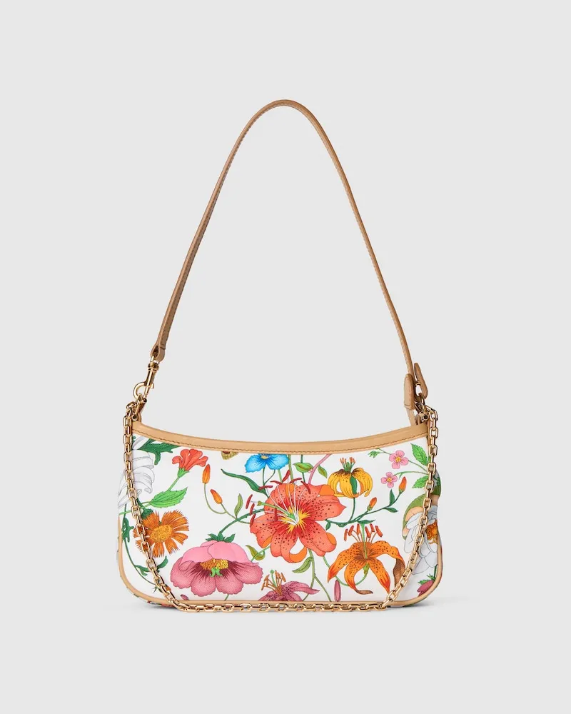 Gucci Kleine Gossip Schultertasche Weiß