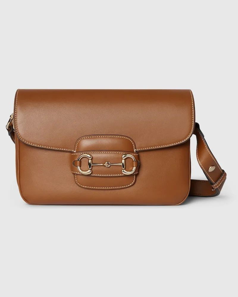 Gucci Mittelgroße Horsebit 1955 Soft Schultertasche Braun