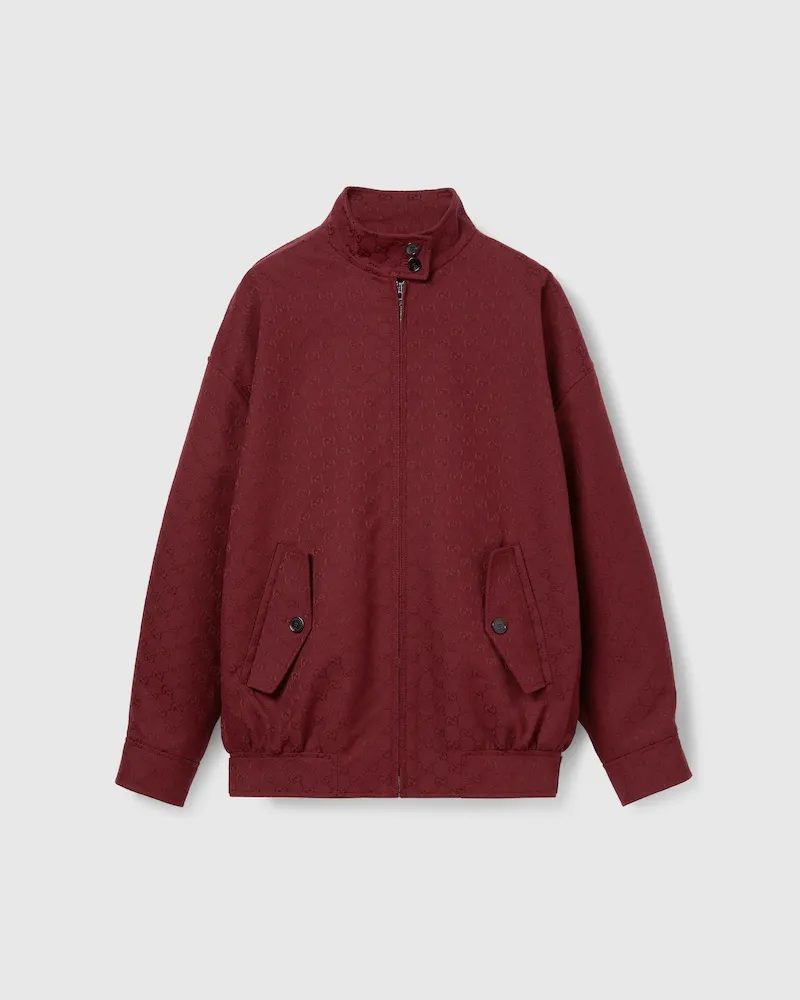 Gucci Bomberjacke aus GG Canvas, Größe Bordeauxrot