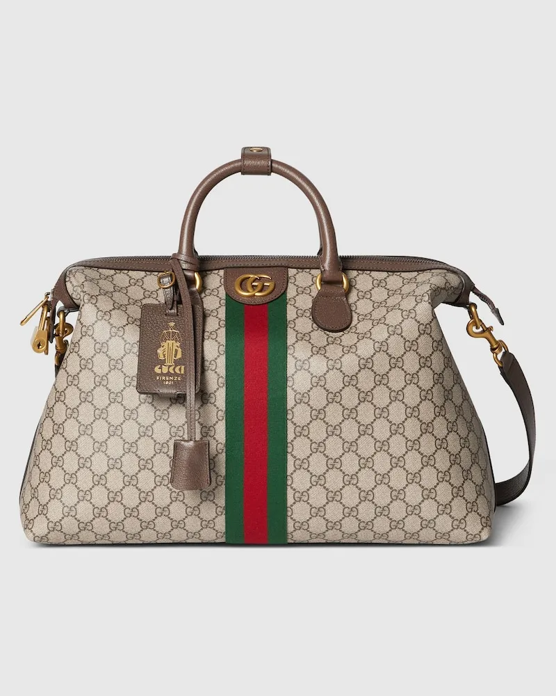 Gucci Mittelgroße Savoy Reisetasche Beige