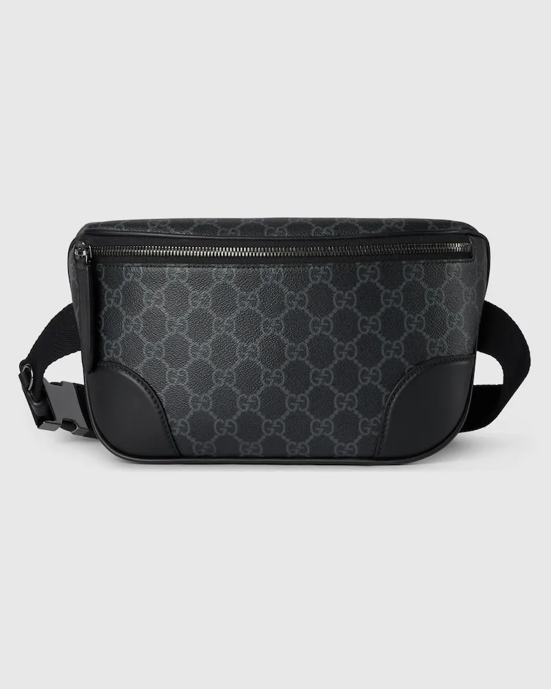 Gucci Mittelgroße GG Emblem Gürteltasche, Größe 90 Schwarz