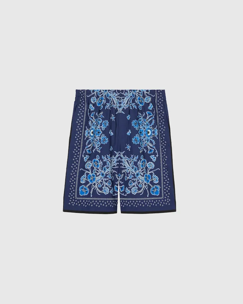 Gucci Shorts aus Baumwollpopeline Mit Print, Größe Blau