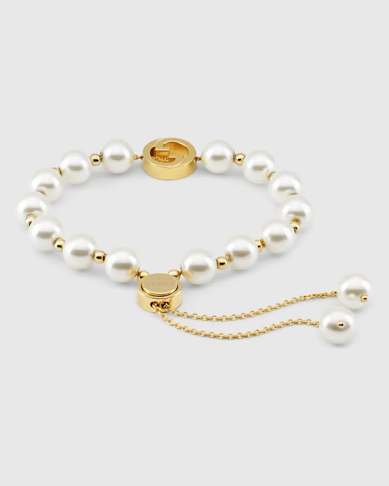 Gucci Interlocking Armband mit Perlen Undefined