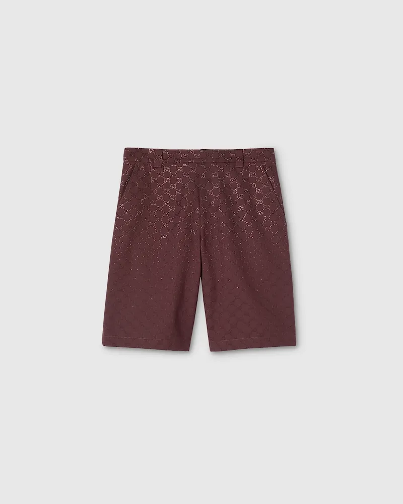 Gucci Hose aus GG Canvas Mit Kristallen, Größe Violett