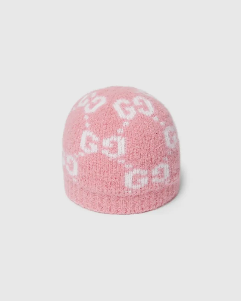 Gucci Mütze aus GG Alpakamischung, Größe Pink