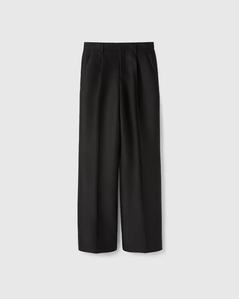 Gucci Hose aus Wolle Und Seide Mit Logo, Größe Schwarz