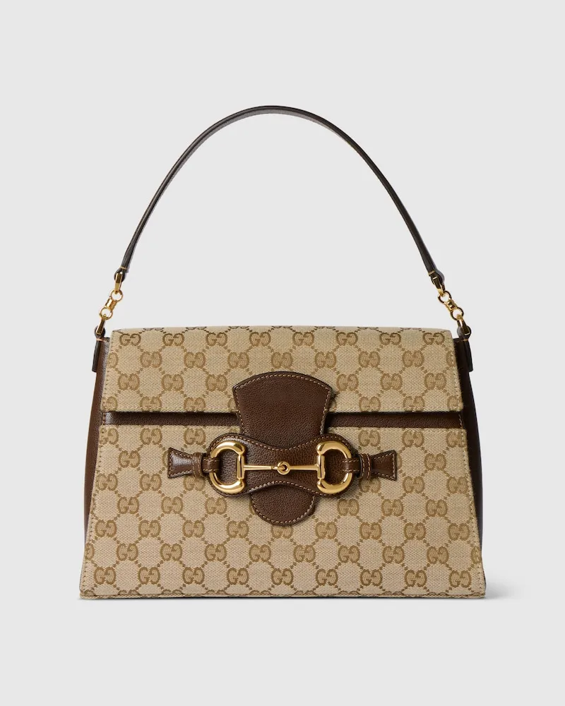 Gucci Horsebit Duomo Mittelgroße Henkeltasche Beige