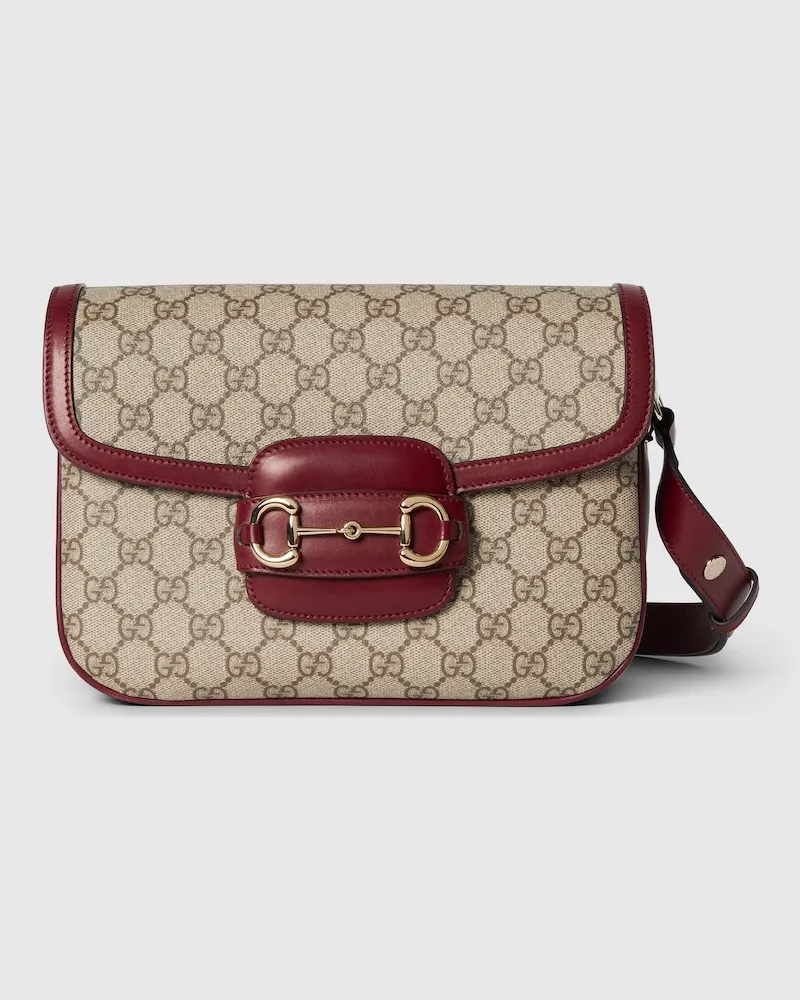Gucci Mittelgroße Horsebit 1955 Soft Schultertasche Bordeauxrot