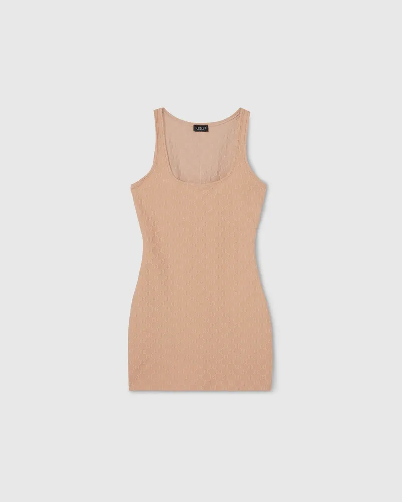 Gucci Kleid aus GG Jersey-Jacquard, Größe Beige