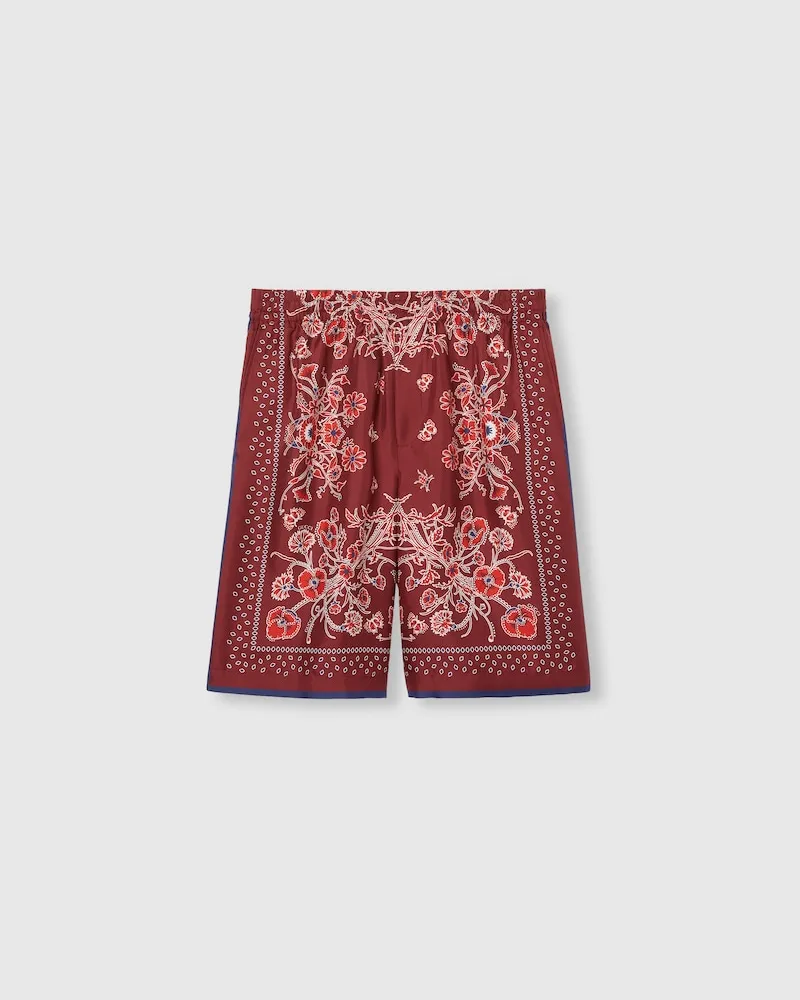 Gucci Shorts aus Seidentwill Mit Print, Größe Rot