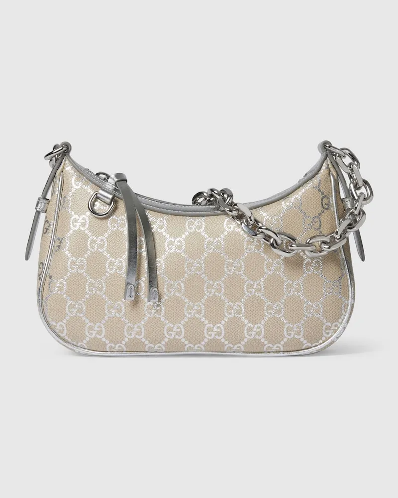 Gucci Kleine GG Emblem Schultertasche Blau