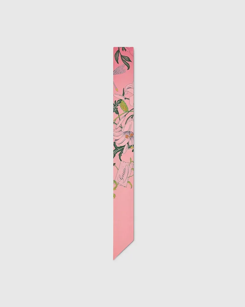 Gucci Band aus Seidentwill Mit Print Pink