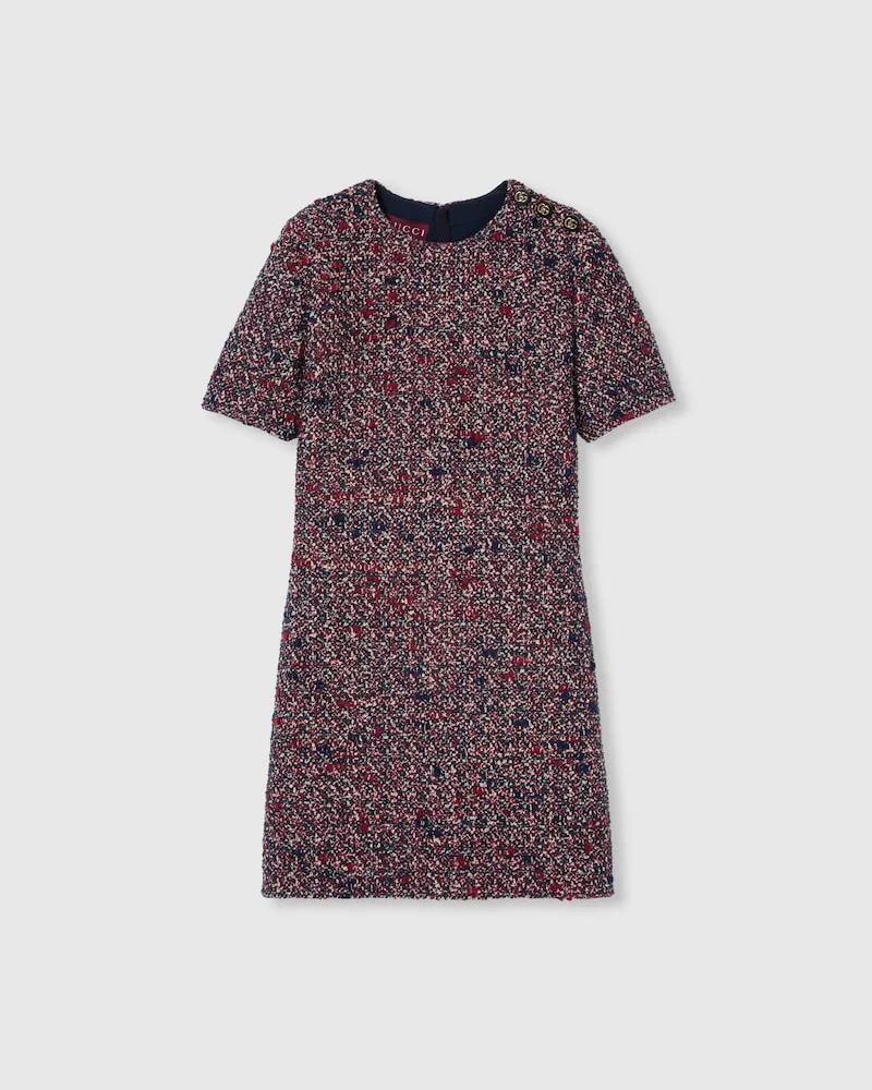 Gucci Kleid aus Wollbouclé, Größe Blau