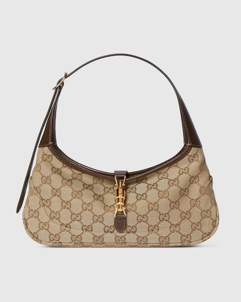 Gucci Kleine Jackie Slim Schultertasche Beige