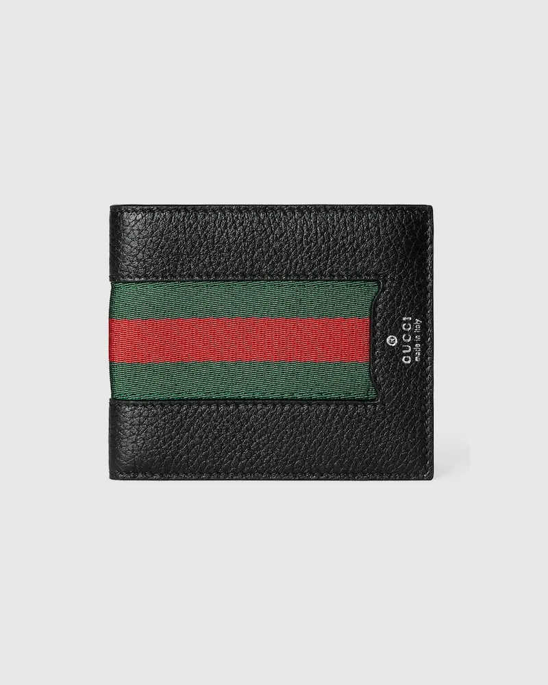 Gucci Web Trademark Faltbrieftasche Schwarz