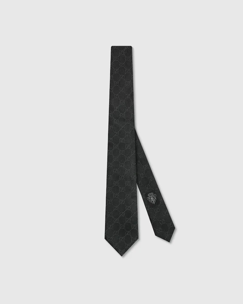 Gucci Krawatte aus GG Seidenjacquard Schwarz