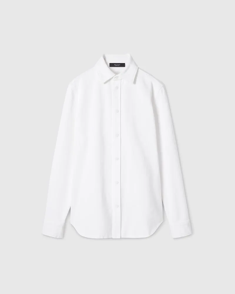 Gucci Hemd aus Zertifiziertem Baumwolldenim Mit Waschung, Größe Weiß