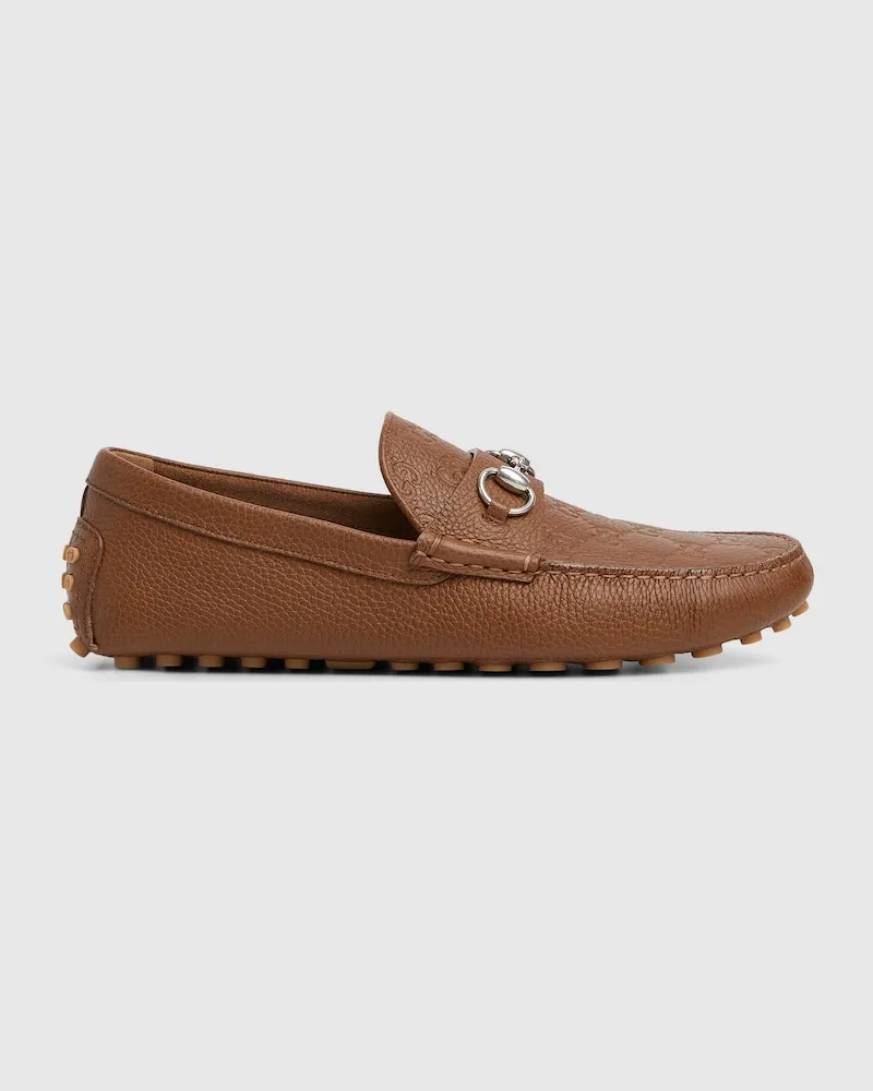 Gucci Herren-Driver-Mokassin Mit Horsebit, Größe Braun