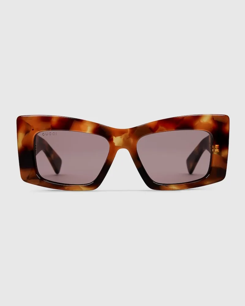 Gucci Sonnenbrille Mit Eckigem Rahmen Braun