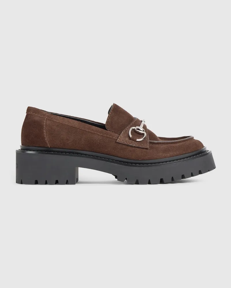 Gucci Damenloafer mit Horsebit Und Profilsohle Braun