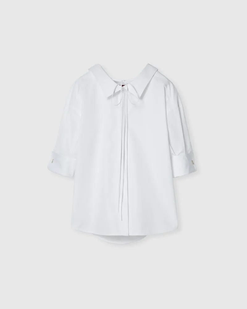 Gucci Bluse aus Schwerem Baumwollpopeline, Größe Weiß