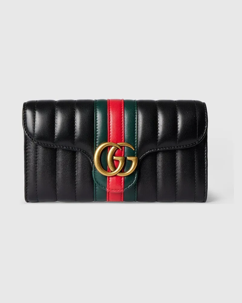 Gucci GG Marmont Continental Brieftasche Schwarz
