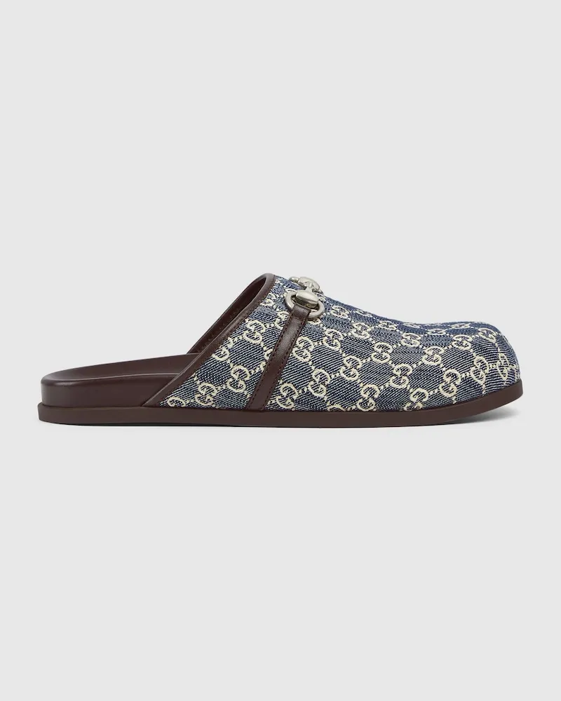 Gucci Herrenmules Mit Horsebit, Größe Blau