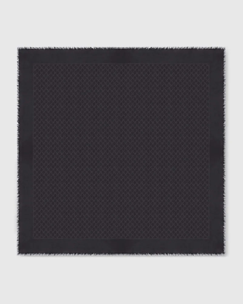 Gucci Châle En Lamé De Soie Et Laine GG Noir