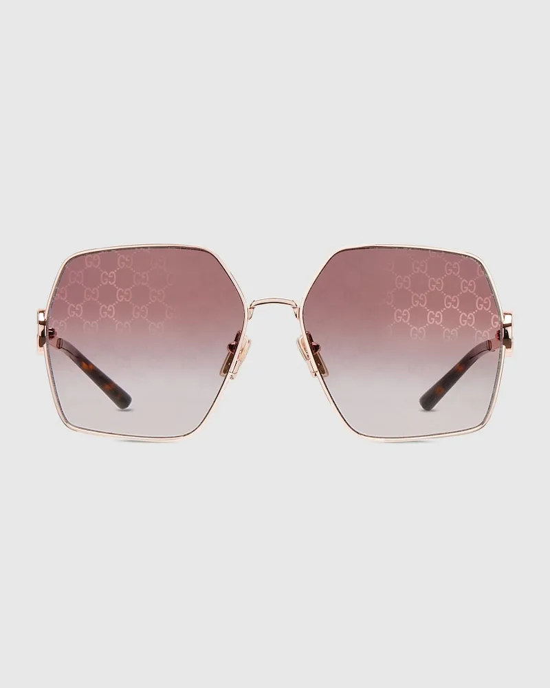 Gucci Sonnenbrille mit Ovalem Rahmen Gold
