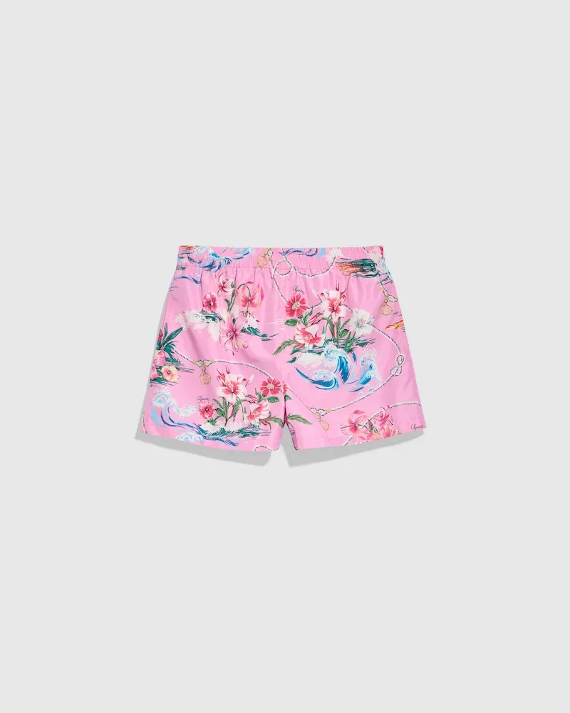 Gucci Badeshorts aus Nylon mit Print, Größe Pink