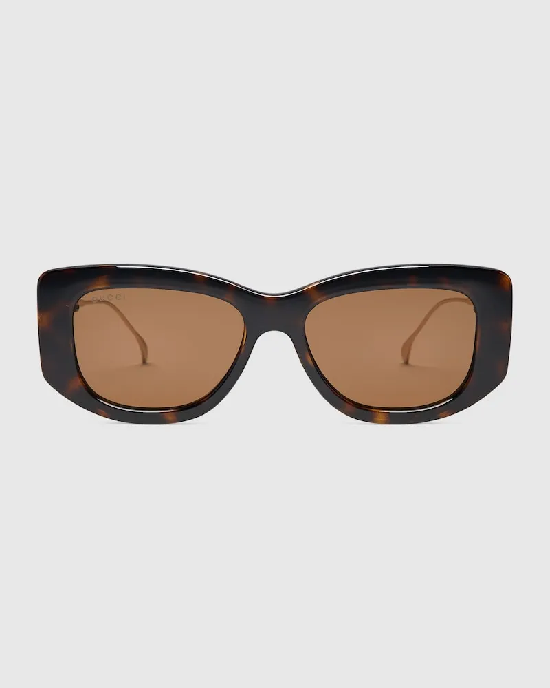 Gucci Sonnenbrille Mit Rechteckigem Rahmen Braun