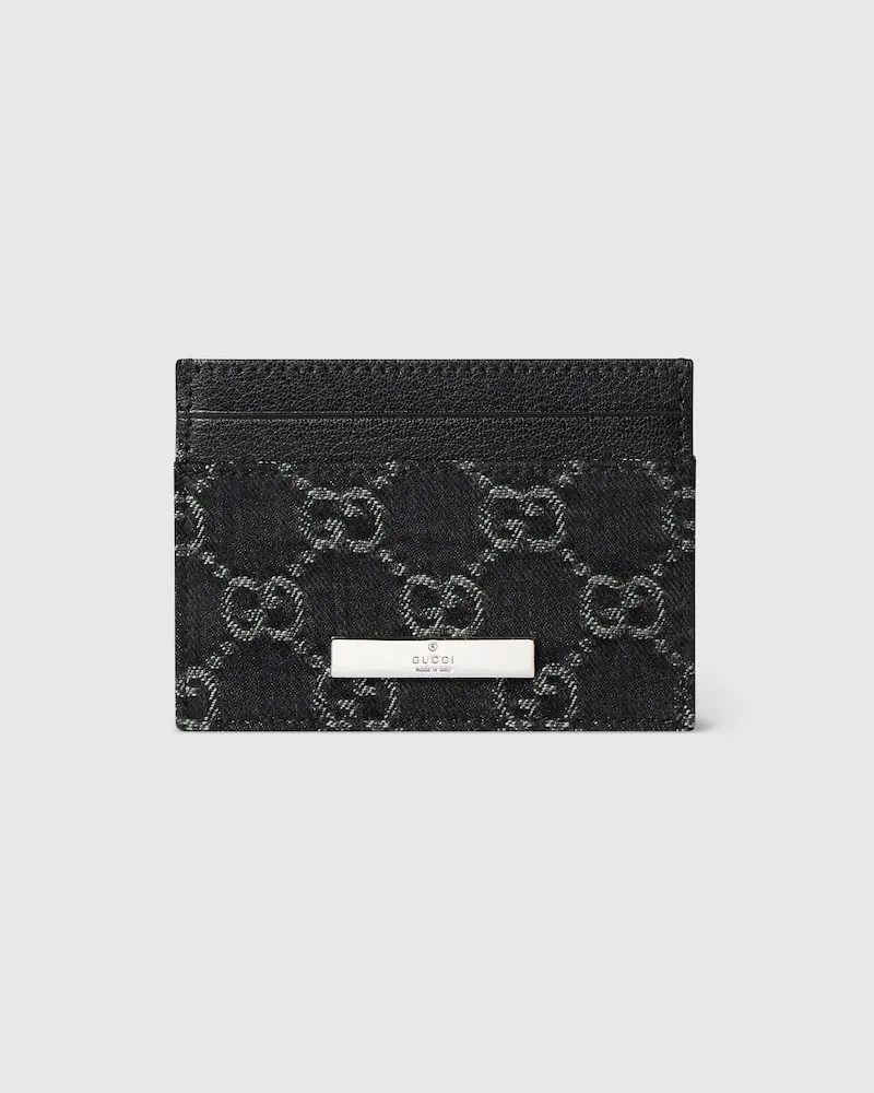 Gucci Kartenetui mit Plakette Schwarz