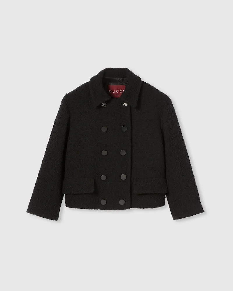 Gucci Jacke aus Wollbouclé, Größe Schwarz
