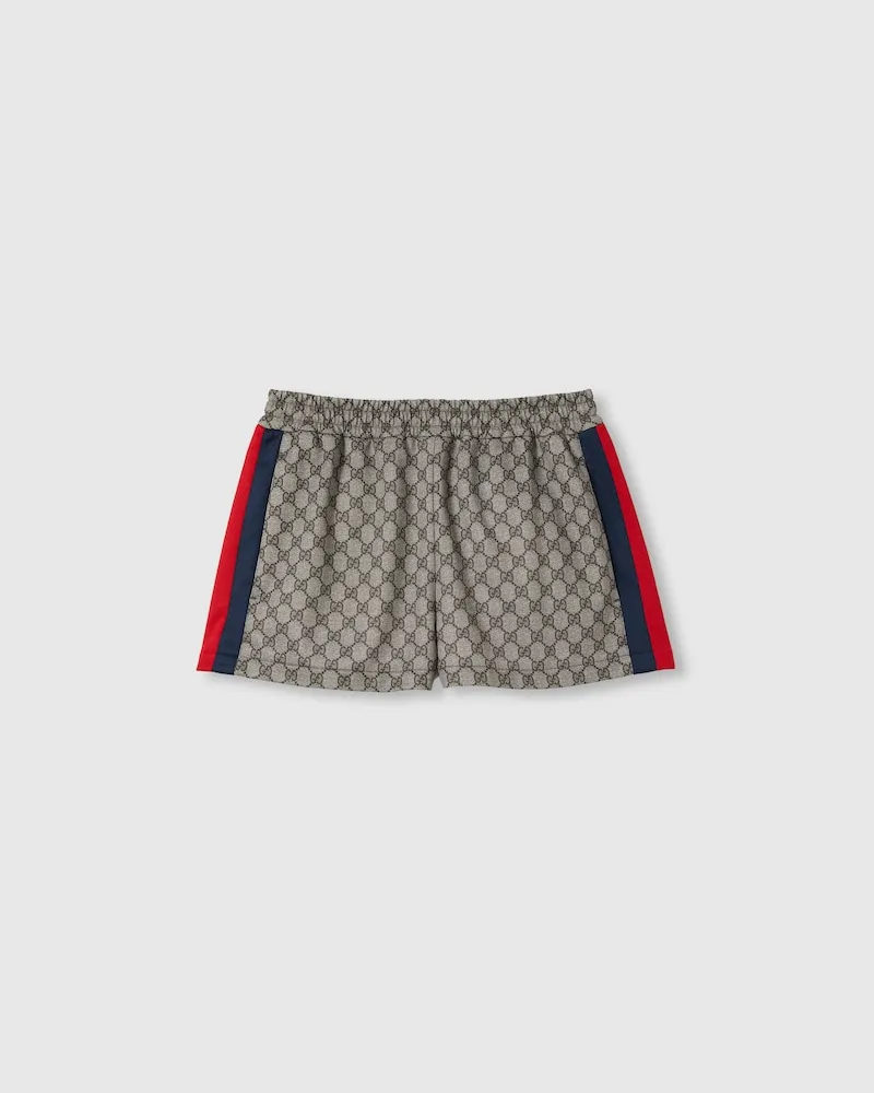 Gucci Shorts aus Technischem GG Jersey Mit Web, Größe Beige